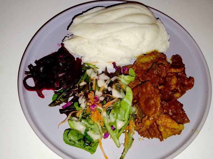 Beef Stew Pap and Salad